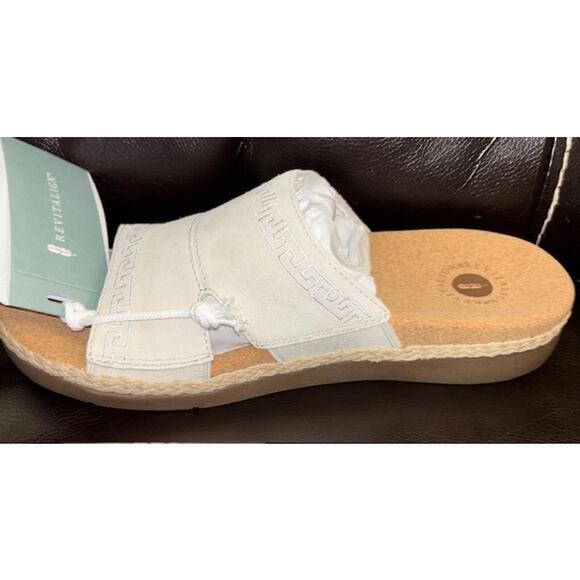 New Women's Waco Fiona Slide in Oatmeal Size 7.5 Suede Leather Greek Design - Picture 8 of 12